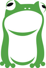 Green frog logo. Abstract frog on white background