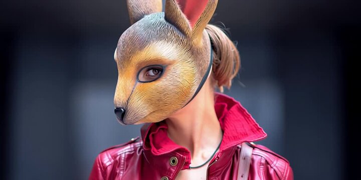 Woman cosplaying as a kangaroo-based RPG character