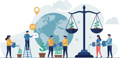 Global environmental conservation and sustainable growth conceptual art