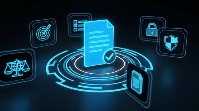 A digital document with a checkmark symbolizes compliance and regulatory adherence in the realm of data security and online business - Powered by Adobe