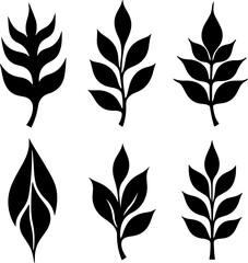 Fototapeta premium Decorative Leaf floral, botanical, vector graphics black