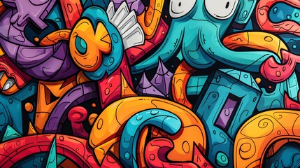 Fototapeta premium Vibrant Cartoon Abstract Art Background