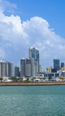 Panoramic view of skyline of Panama City downtown and financial center.