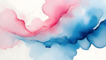 Abstract watercolor background pink and blue ink wash painting design texture art print