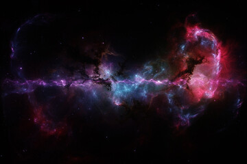 Obraz premium Colorful Nebula Space Background,Space background with realistic nebula and shining stars. Magic colorful galaxy with stardust
