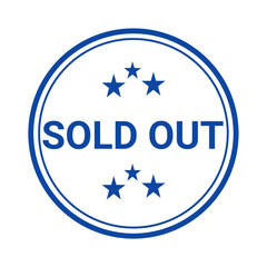 Sold Out Stamp Icon – Blue Circular Label for Product Availability