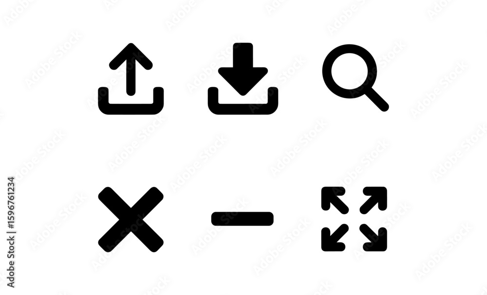 Poster minimalist set of essential user interface icons for web design