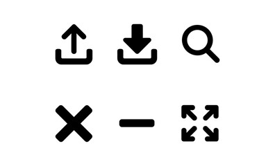Minimalist set of essential user interface icons for web design