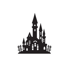Obraz premium Halloween Silhouette Icons – Black and White Spooky Set