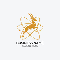 Minimalist Gazelle Logo Design Vector