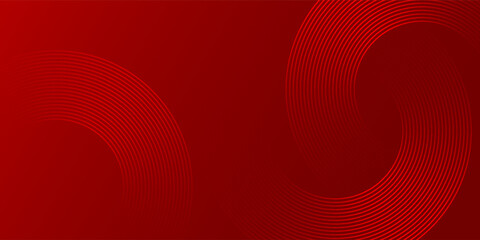 Modern abstract red background with circle lines. Geometric stripe line art design for poster, brochure, cover, website, header, web banner, presentation.