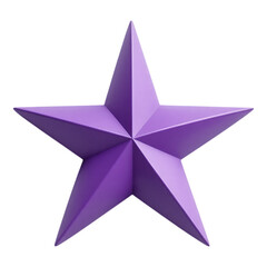 Obraz premium 3D Rendered Purple Star on Transparent Background