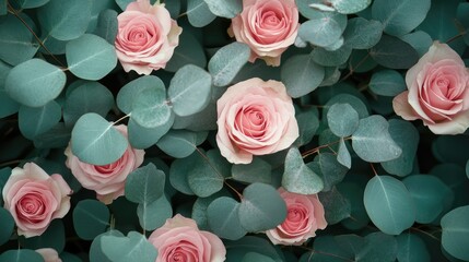 pink roses in a garden