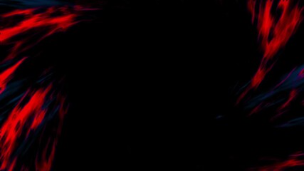Energetic red and blue streaks move on a black background, creating a dramatic abstract animation.