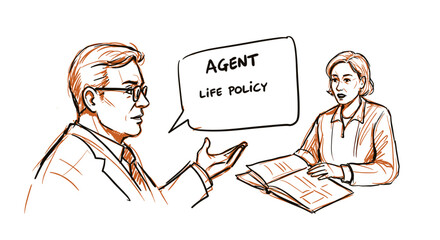 A retired couple with an insurance consultant