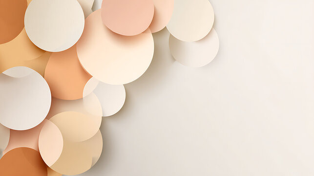Overlapping circles with soft peach cream and tan hues abstract geometric