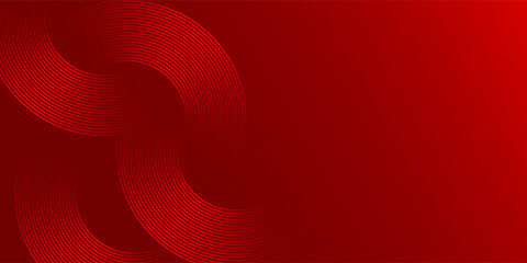 Modern abstract red background with circle lines. Geometric stripe line art design for poster, brochure, cover, website, header, web banner, presentation.