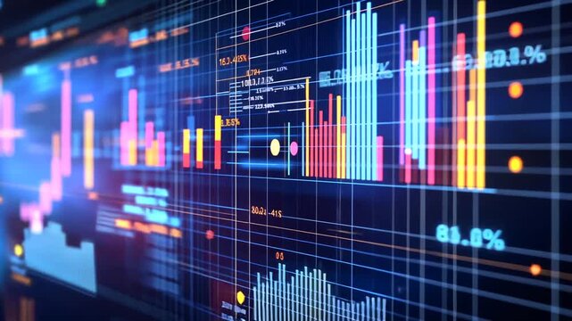 Abstract stock market data visualization and analysis for financial concept