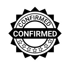 Minimal Confirmed Text Stamp – Transparent Approval Label Design