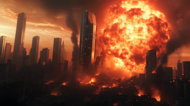 Huge Fireball Destroys Modern City