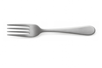 Metal fork isolated on transparent background, perfect for compositions related to food, restaurants, and dining