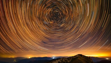 golden star trails or starlights