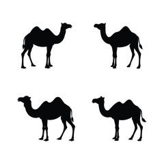 Camel Silhouettes Set – Desert Animal Vector Illustration