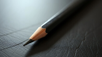 Close-up of a yellow wooden pencil with an eraser, ready for writing or drawing on paper in a school or office setting