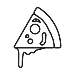 pepperoni pizza. Vector clip art illustration, icon