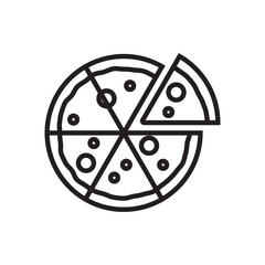 pepperoni pizza. Vector clip art illustration, icon