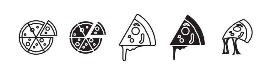 pepperoni pizza. Vector clip art illustration, icon