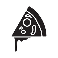 pepperoni pizza. Vector clip art illustration, icon