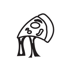 pepperoni pizza. Vector clip art illustration, icon