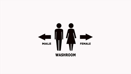 washroom icon, male and female icon in bathroom
