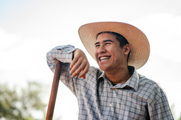 Smiling Farmer Enjoying a Day in the Countryside