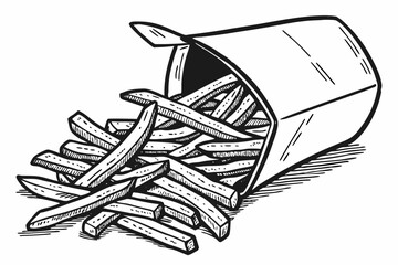 french fries on a white background