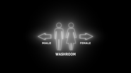 glowing toilet icon, neon glowing toilet signs. 3D render