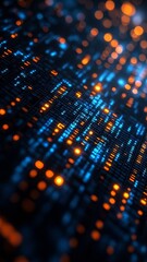 Colorful digital patterns form an intricate network of data displayed on a dark background in a mesmerizing light show