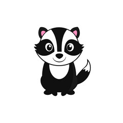 Fototapeta premium Cute Vector Illustration of a Smiling Cartoon Badger