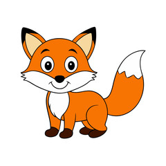 Obraz premium Cute Vector Illustration of a Smiling Cartoon Fox