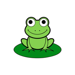 Naklejka premium Cute Vector Illustration of a Smiling Cartoon Frog