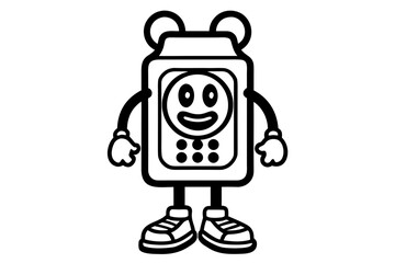 robot with mobile phone