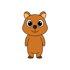 Cute Vector Illustration of a Smiling Cartoon Quokka