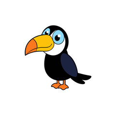 Obraz premium Cute Vector Illustration of a Smiling Cartoon Toucan