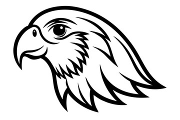 parakeet head black and white silhouette