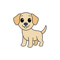 Cute Vector of a Happy Puppy with Floppy Ears and a Bow