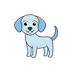 Fototapeta premium Cute Vector of a Happy Puppy with Floppy Ears and a Bow