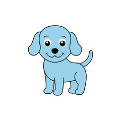 Fototapeta premium Cute Vector of a Happy Puppy with Floppy Ears and a Bow