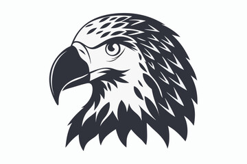 parakeet head black and white silhouette