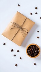Obraz premium Buy coffee beans gift set online: premium roasted coffee beans in gift wrapped box